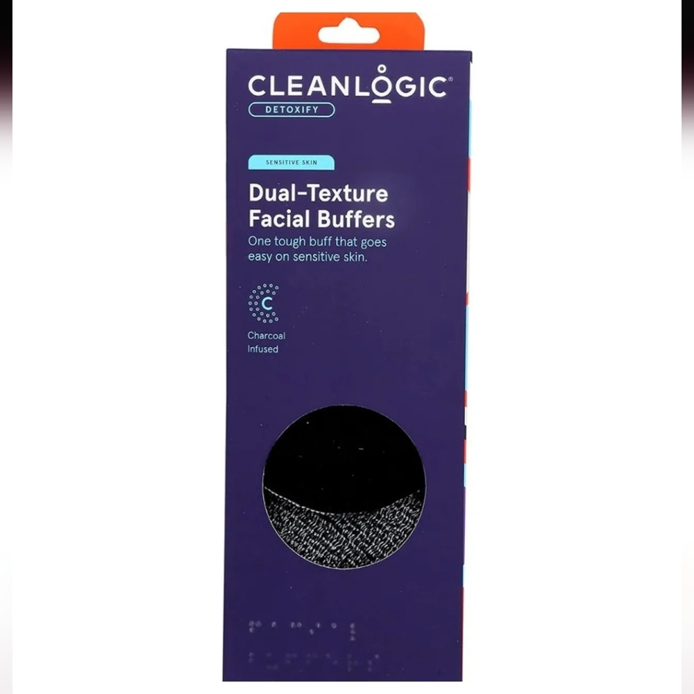 Cleanlogic Detoxify Dual-Texture Facial Buffers, sensitive skin